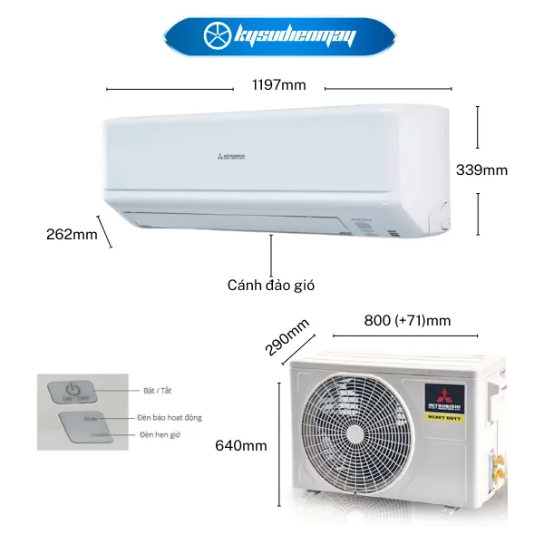 Điều Hòa Mitsubishi Heavy 24000BTU 1 Chiều Inverter SRK/SRC24YW-W5